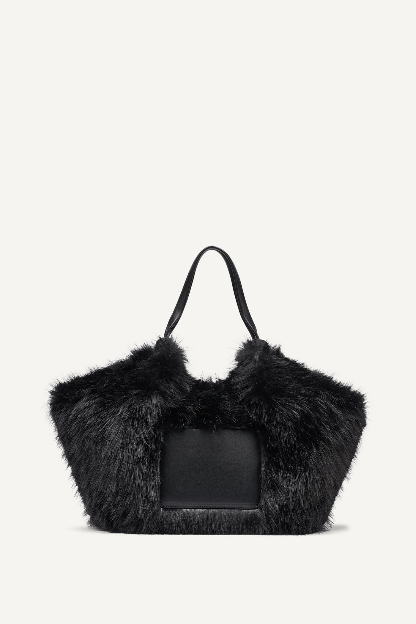 PAULA MEDIUM FAUX FUR TOTE angle 6