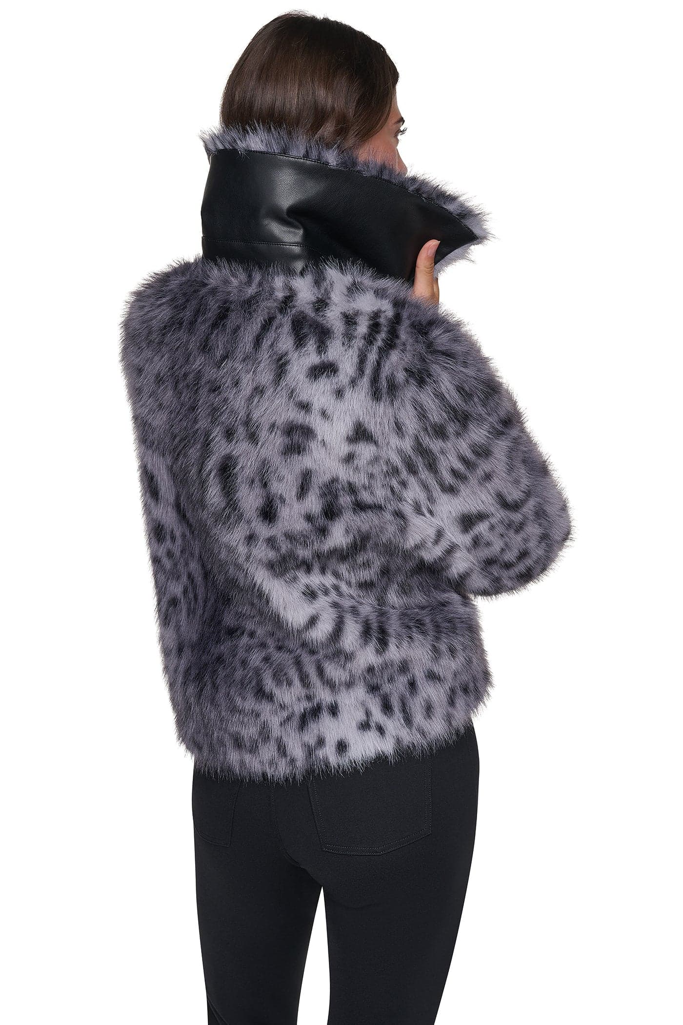 FAUX FUR ANIMAL PRINT JACKET angle 6