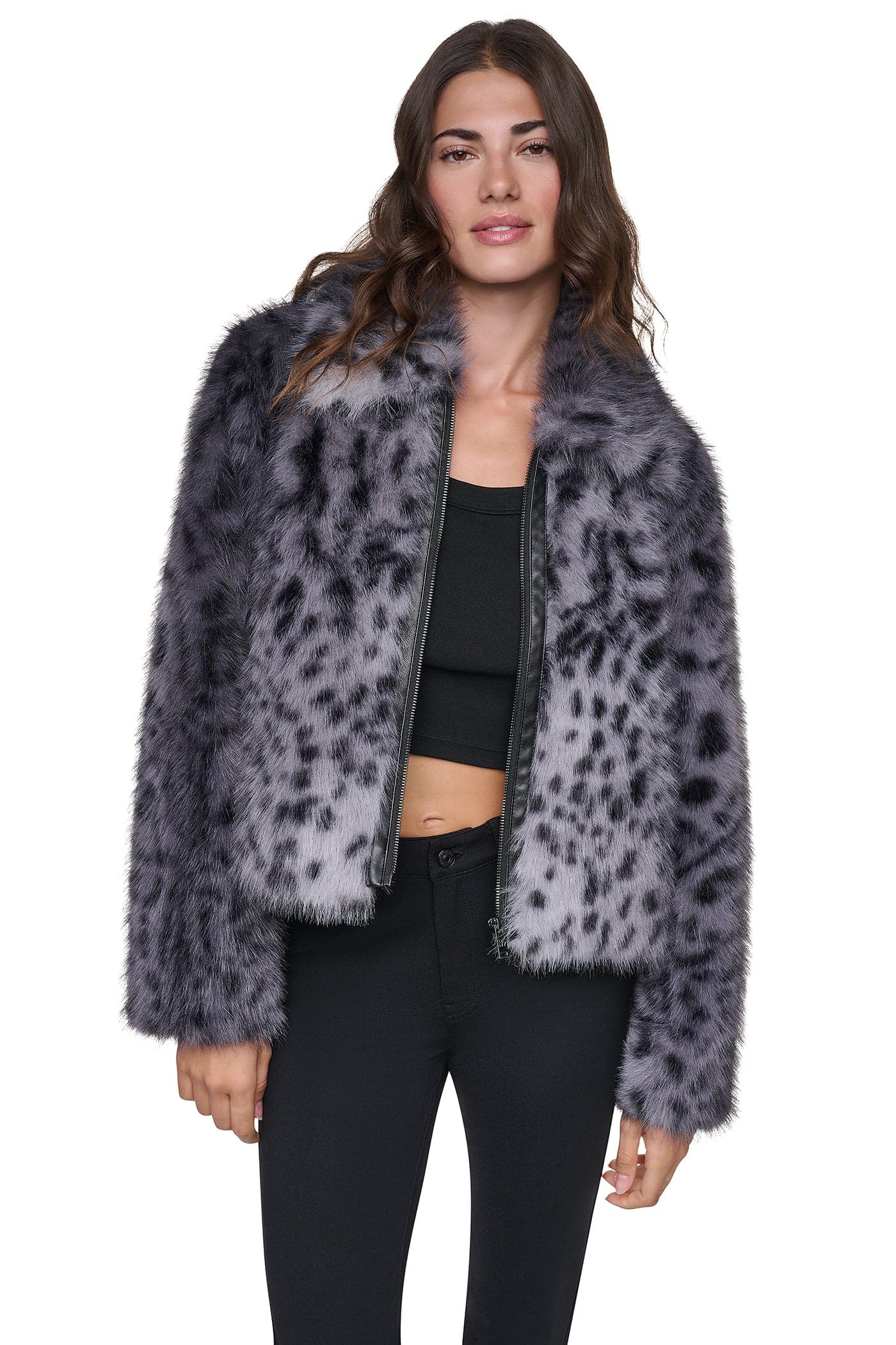 FAUX FUR ANIMAL PRINT JACKET angle 5