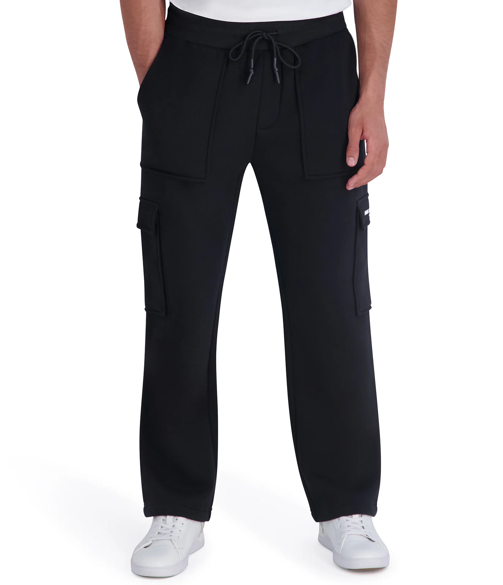 FLEECE CARGO JOGGER in Black