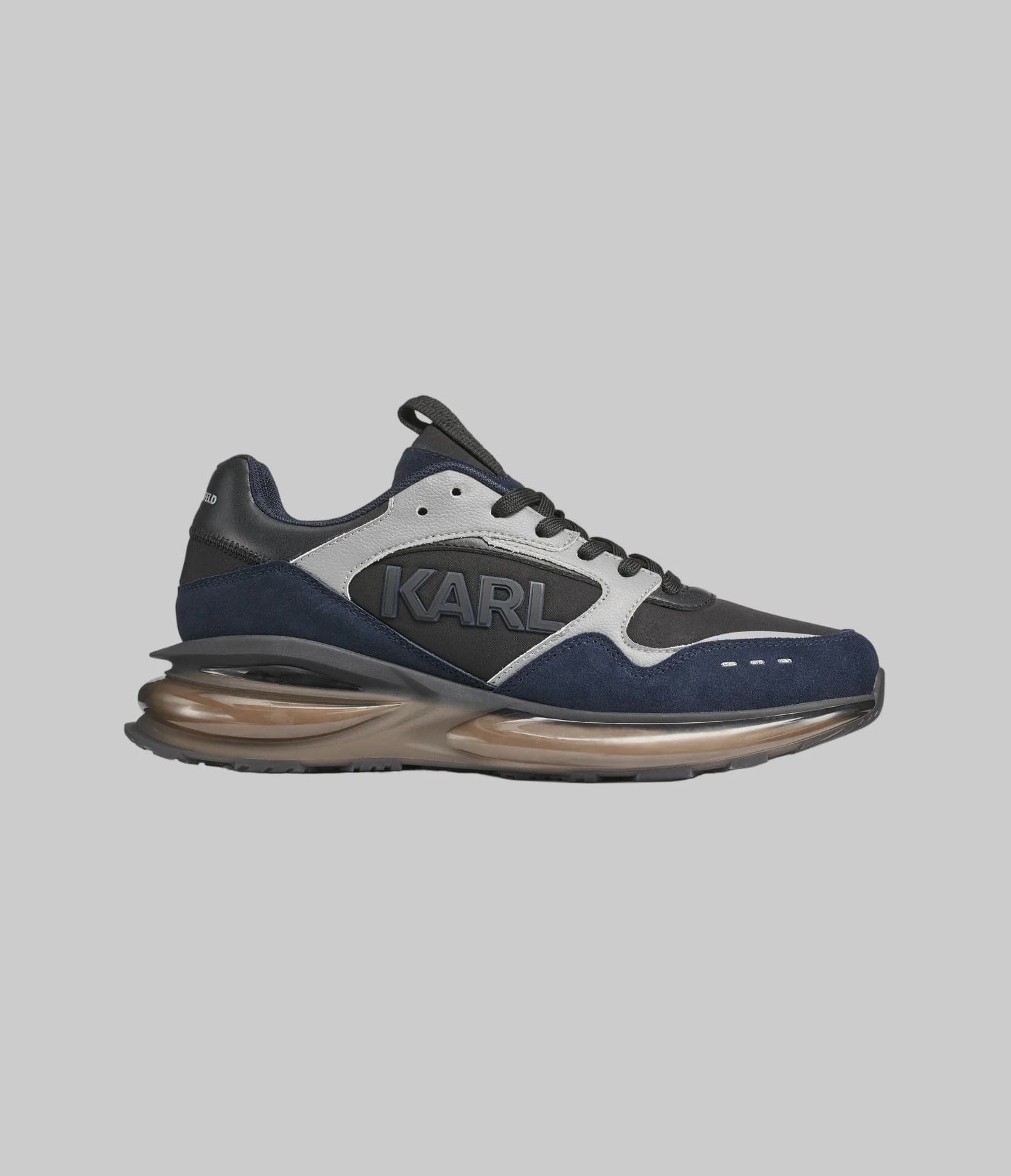 MIXED MEDIA SNEAKER WITH KARL LOGO in Blue