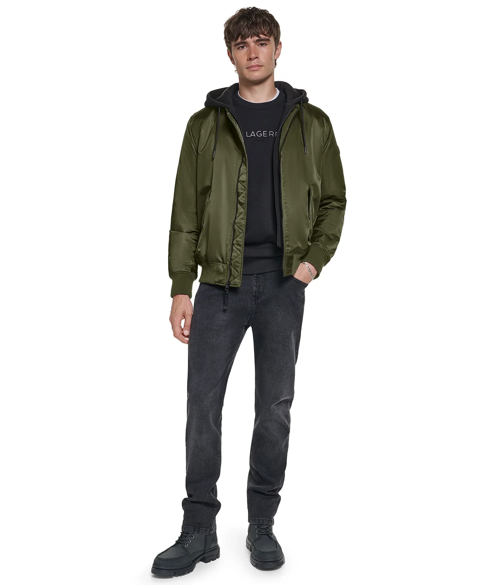 SIGNATURE BOMBER JACKET in Olive