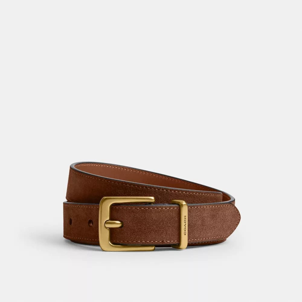 Harness Hasp Buckle Belt, 25MM in Brass/Warm Brown