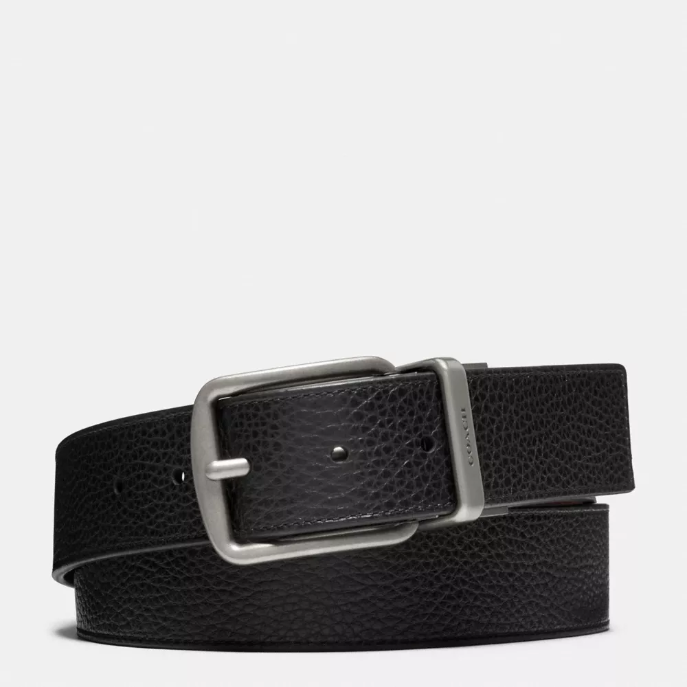 Harness Buckle Cut-To-Size Reversible Belt, 38 Mm in Black Dark Brown
