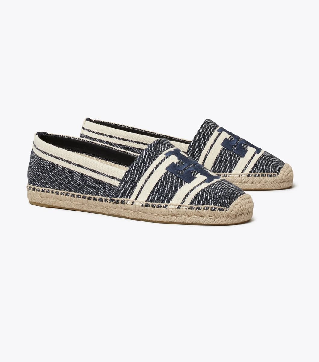Double T Jacquard Espadrille in Blue Chiaro / Ash White