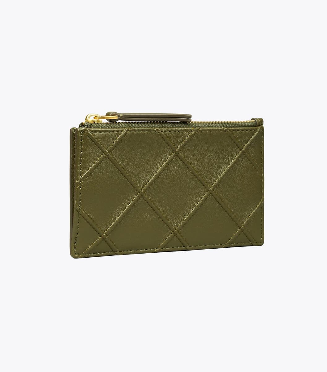 Fleming Zip Card Case in Dark Olive