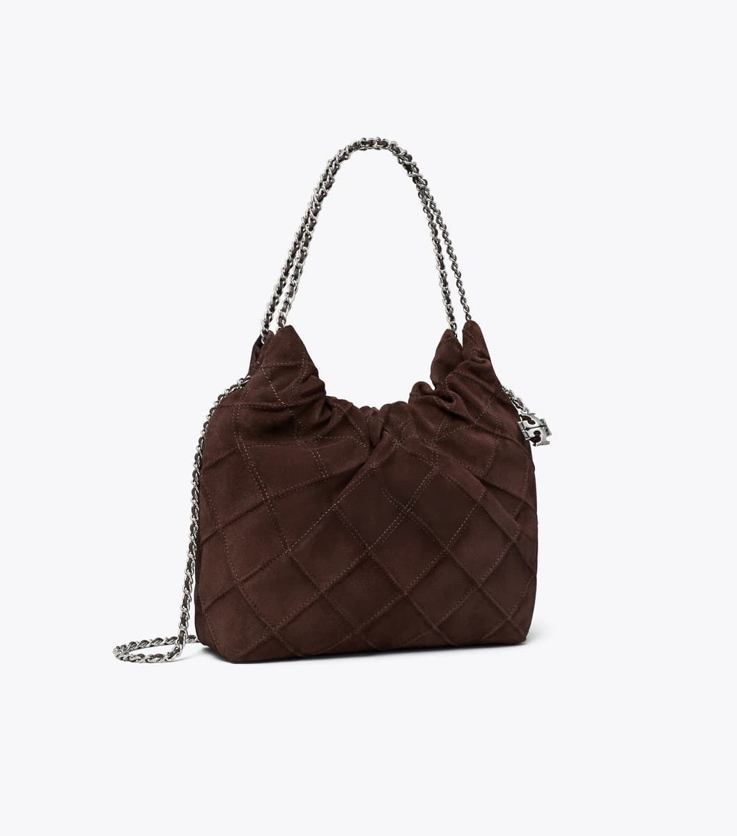 Mini Fleming Soft Suede Hobo Bag in Licorice