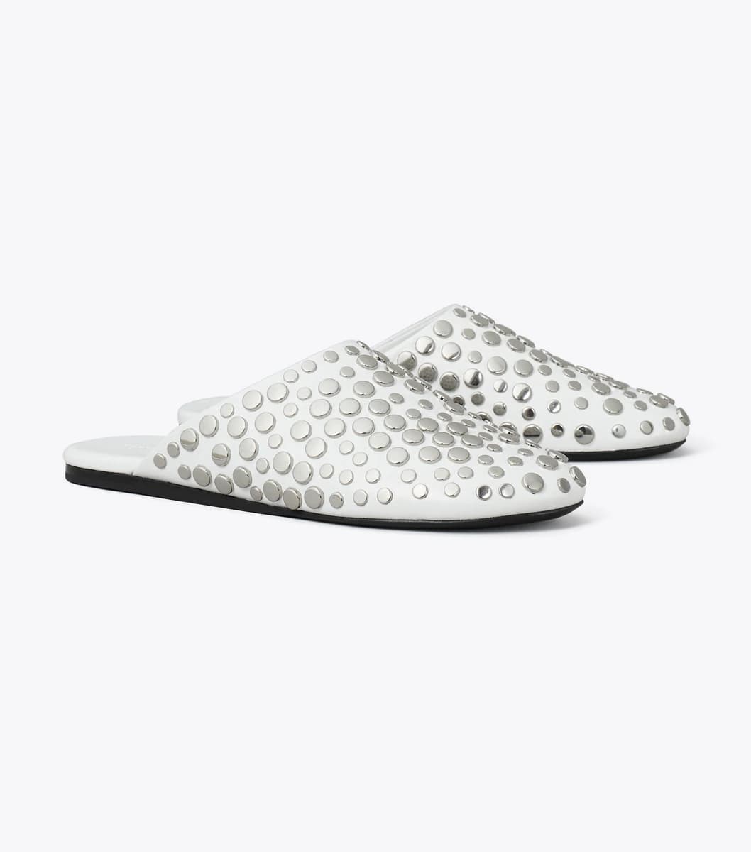 Studded Mule in CLOUD / SILVER