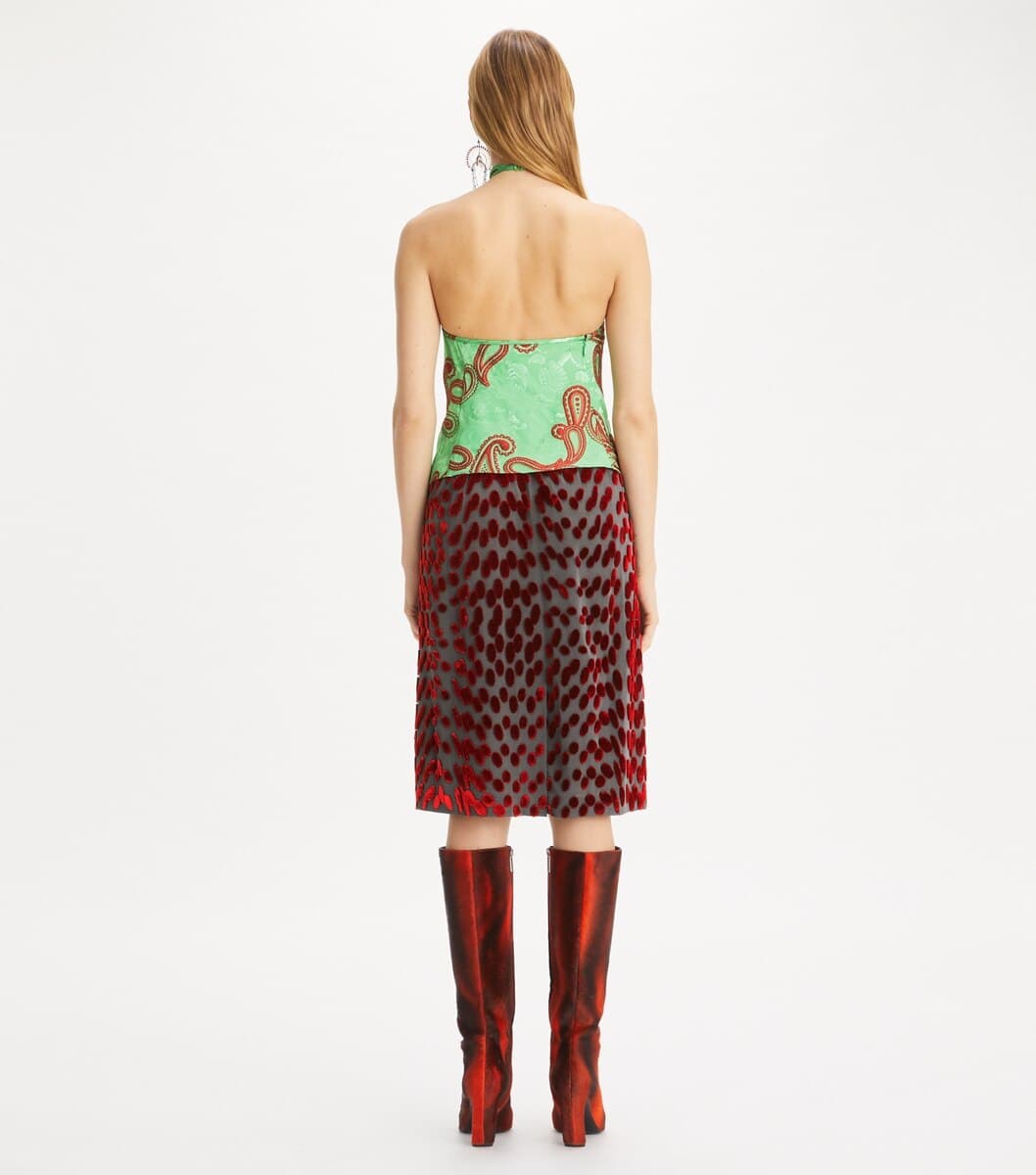 Satin Paisley Knot Top angle 5