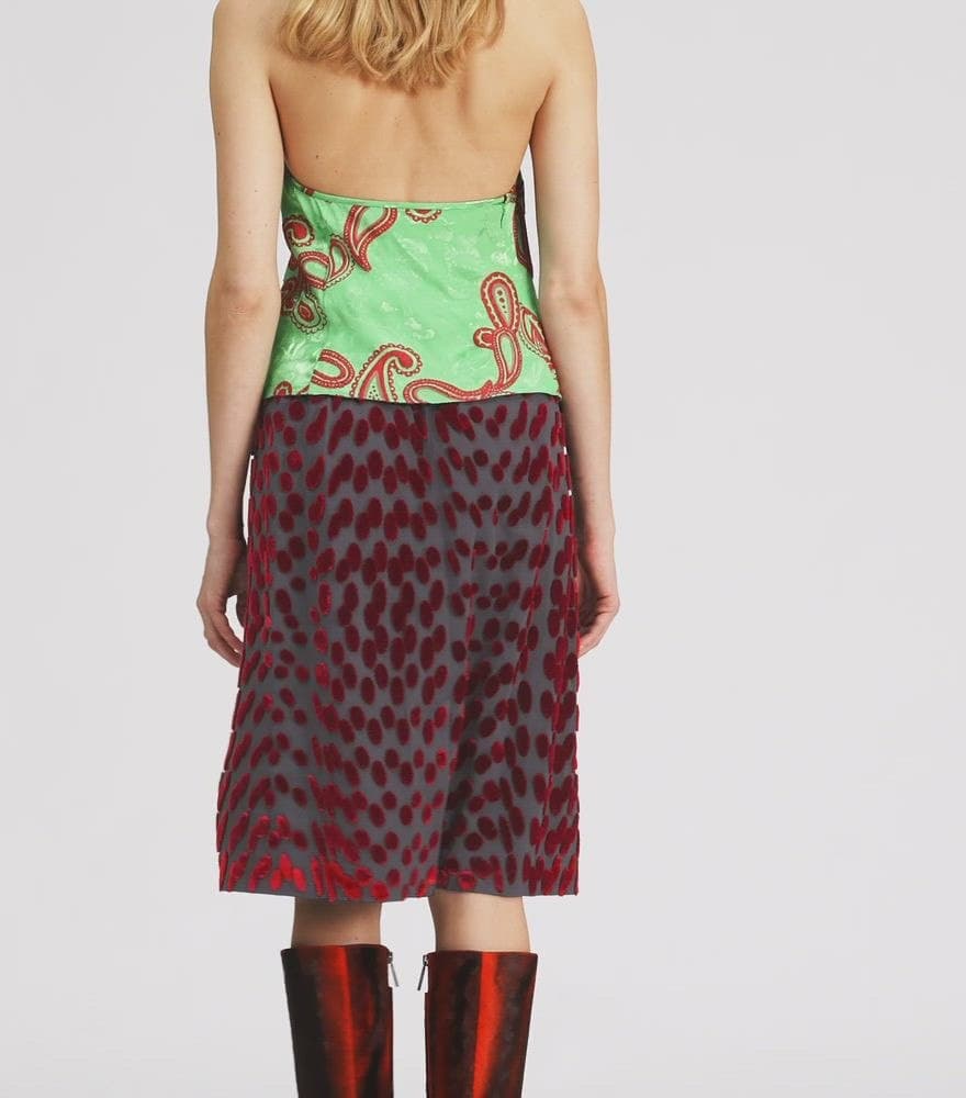 Satin Paisley Knot Top angle 4