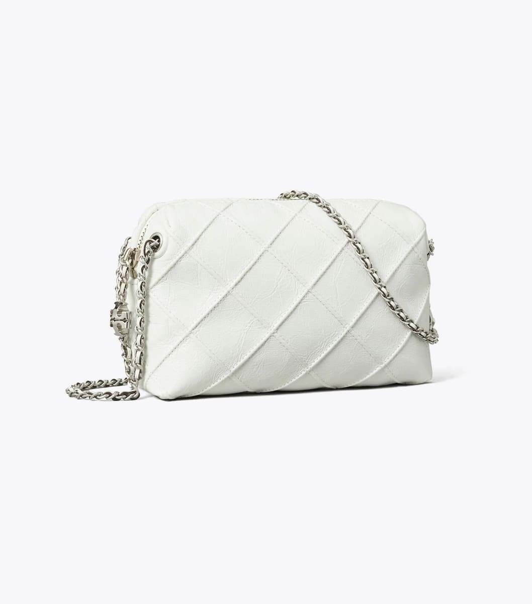 Fleming Soft Distressed Crossbody Bag in Blanc