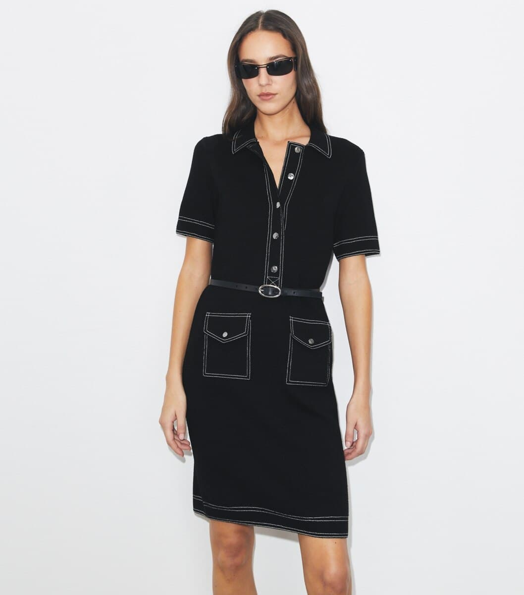 Topstitch Wool Camp Dress angle 2