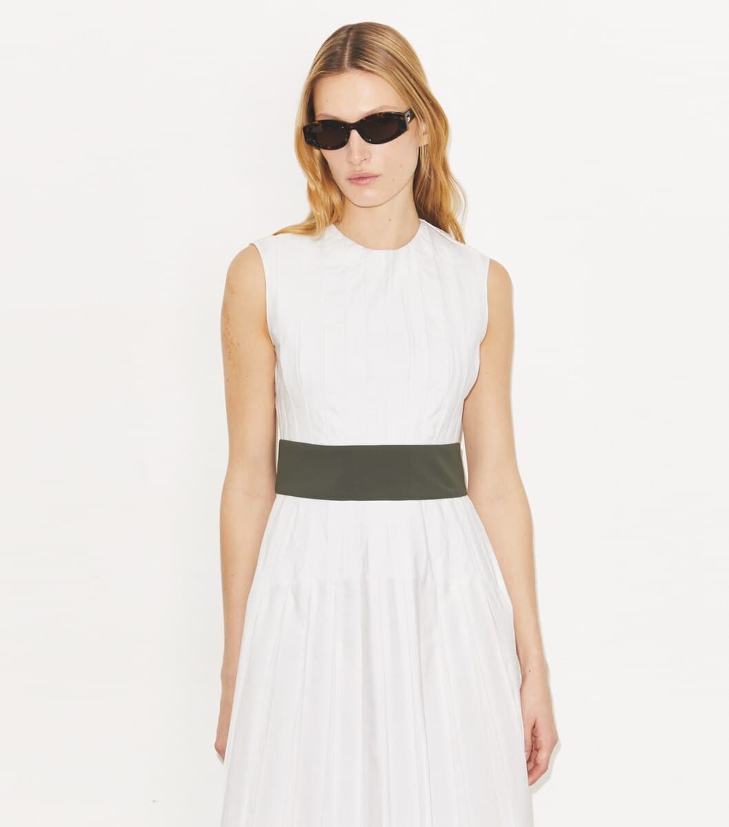 Pleated Poplin Dress angle 5