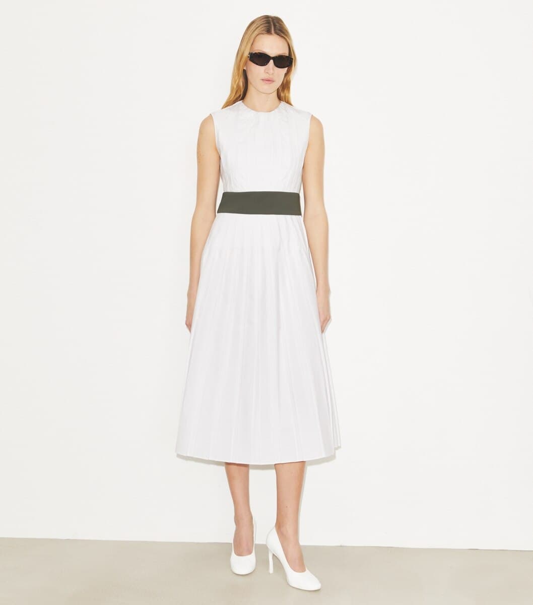 Pleated Poplin Dress angle 2