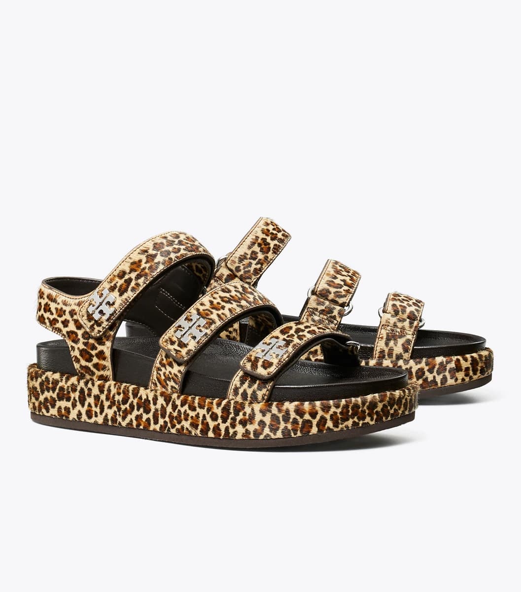 Kira Sport Triple-Strap Sandal in LEOPARD MULTI / SILVER