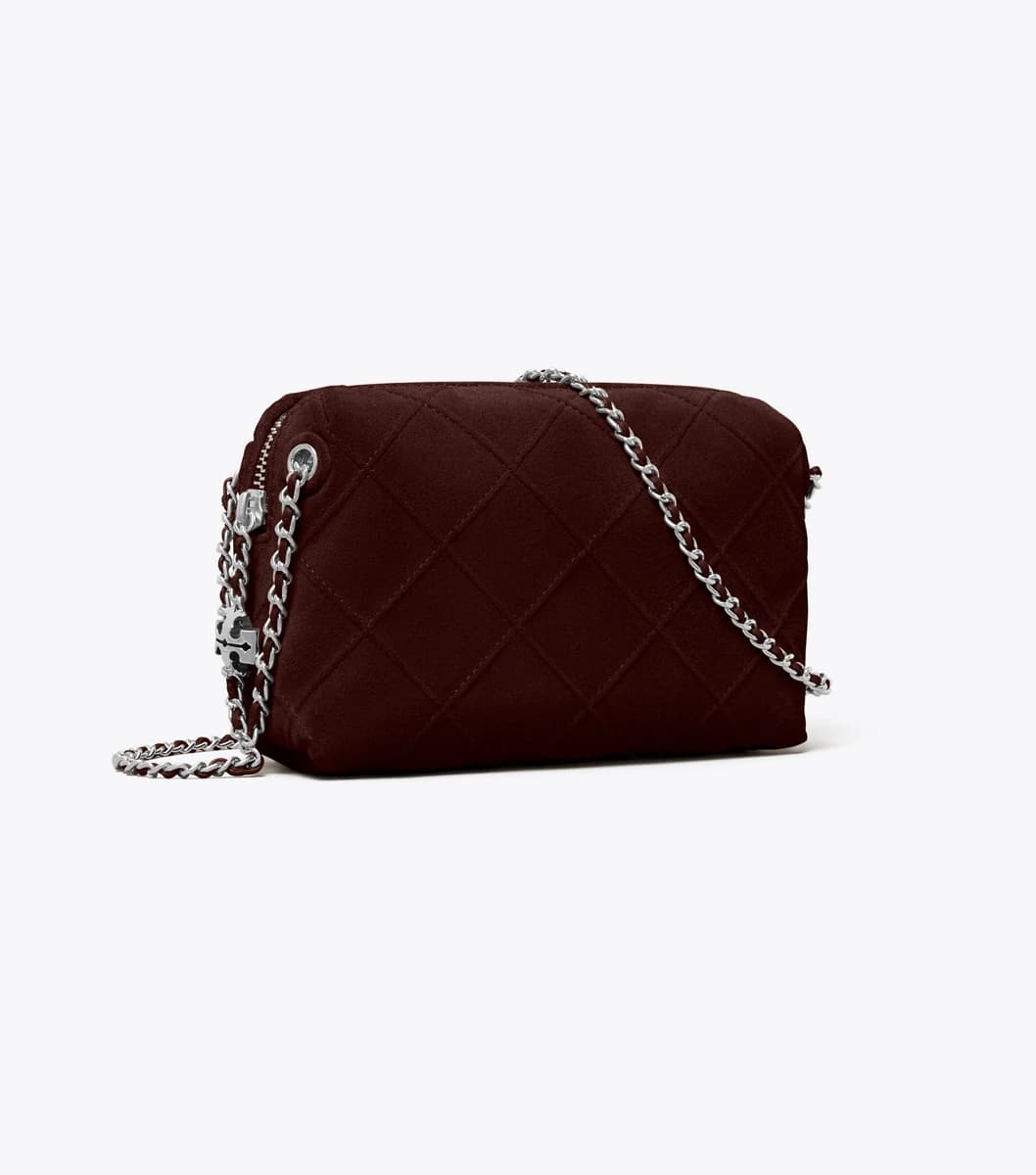 Fleming Suede Soft Crossbody Bag in Licorice
