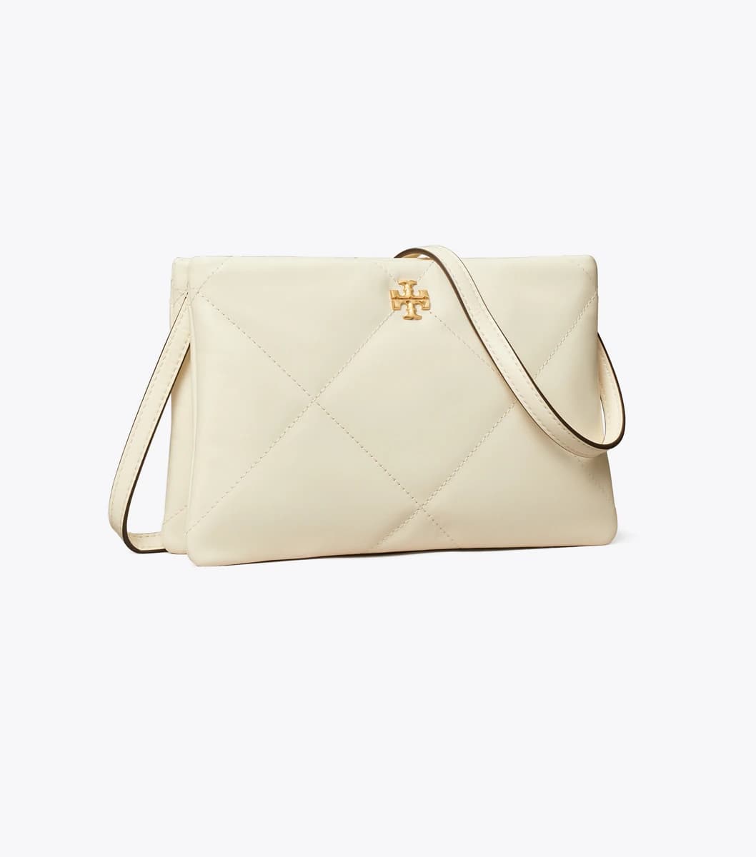 Kira Diamond Quilt Crossbody Bag in Warm White