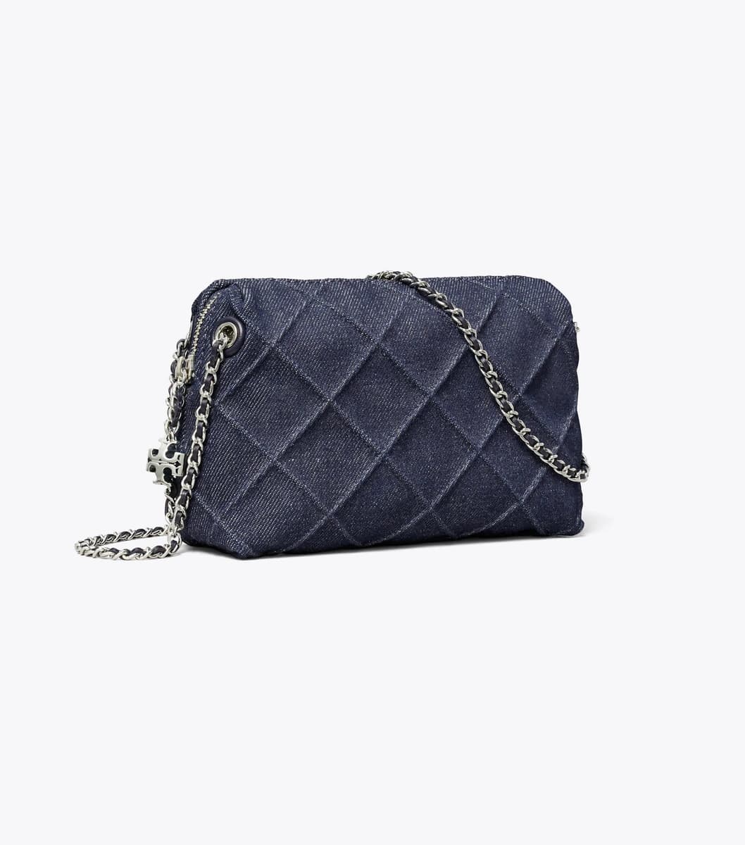 Fleming Denim Soft Crossbody Bag in Blue