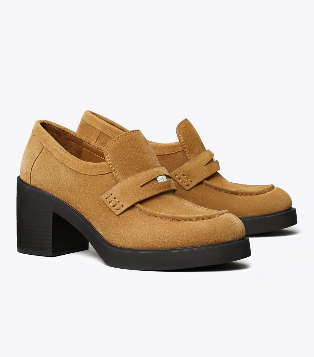 Classic Heeled Lug Loafer in WILD TABACCO