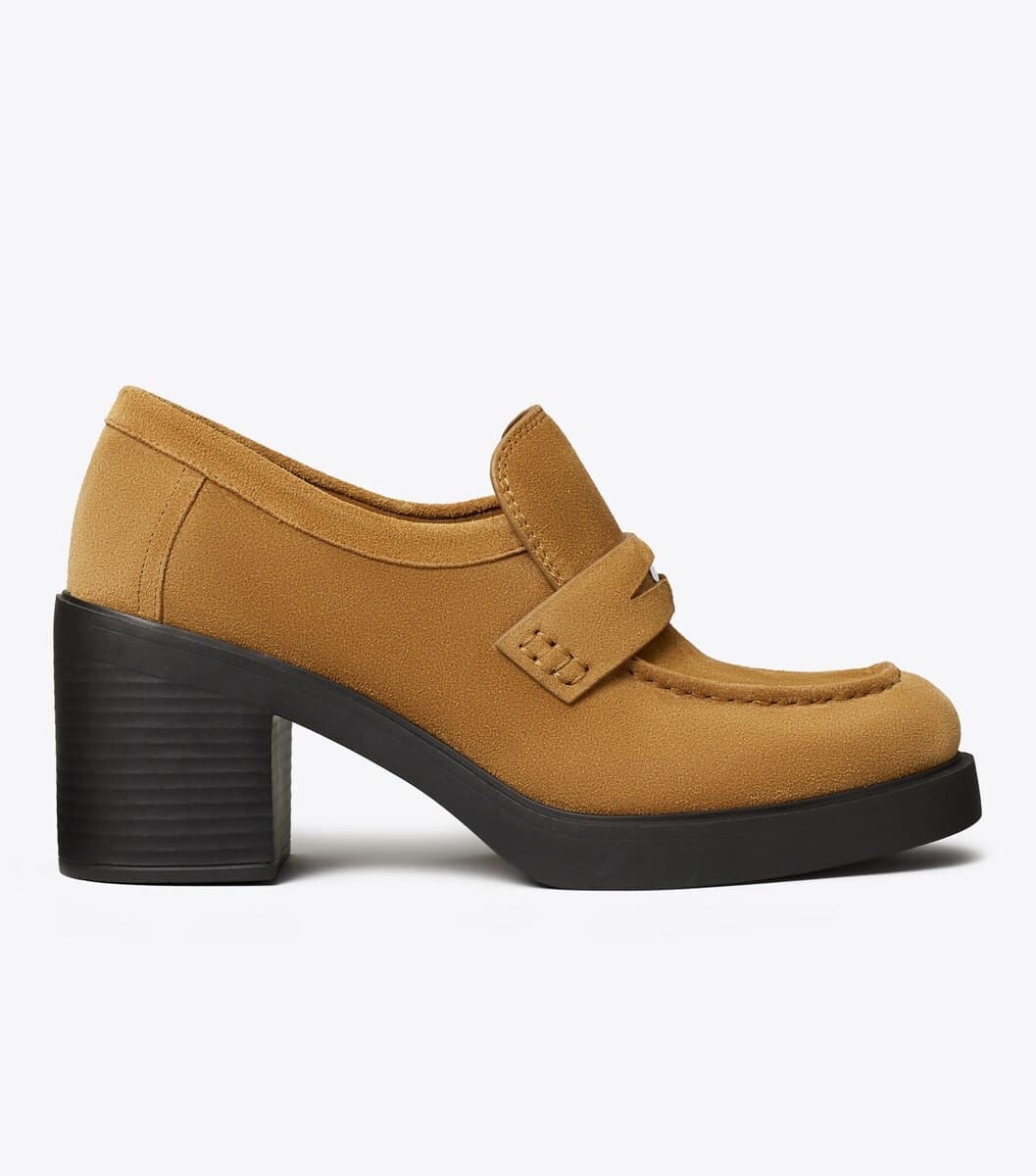 Classic Heeled Lug Loafer angle 2