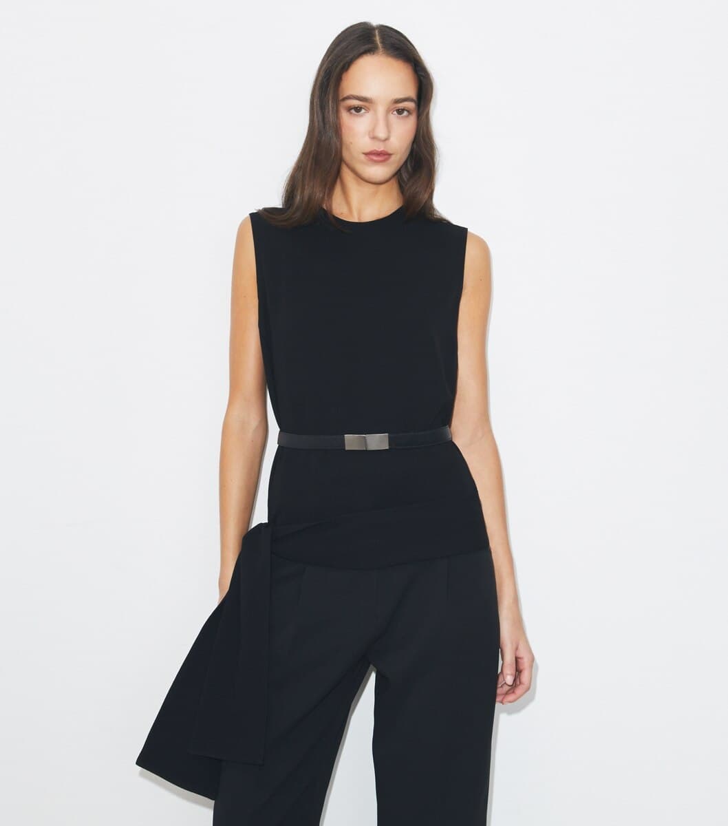 Crepe Wrap Top angle 2