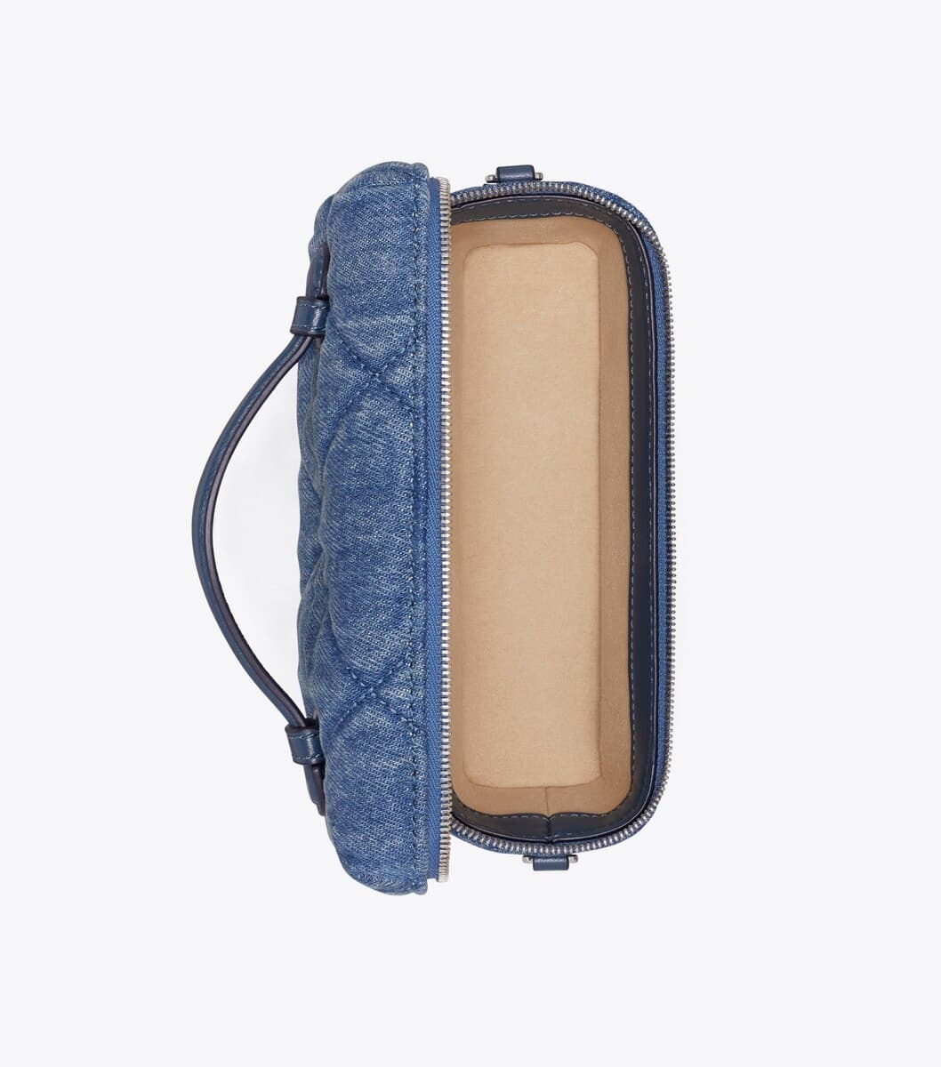 Kira Diamond Quilt Denim Vanity Case angle 5