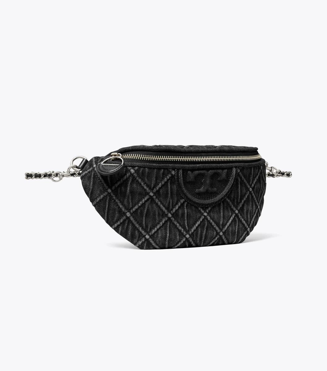 Fleming Denim Belt Bag in Black