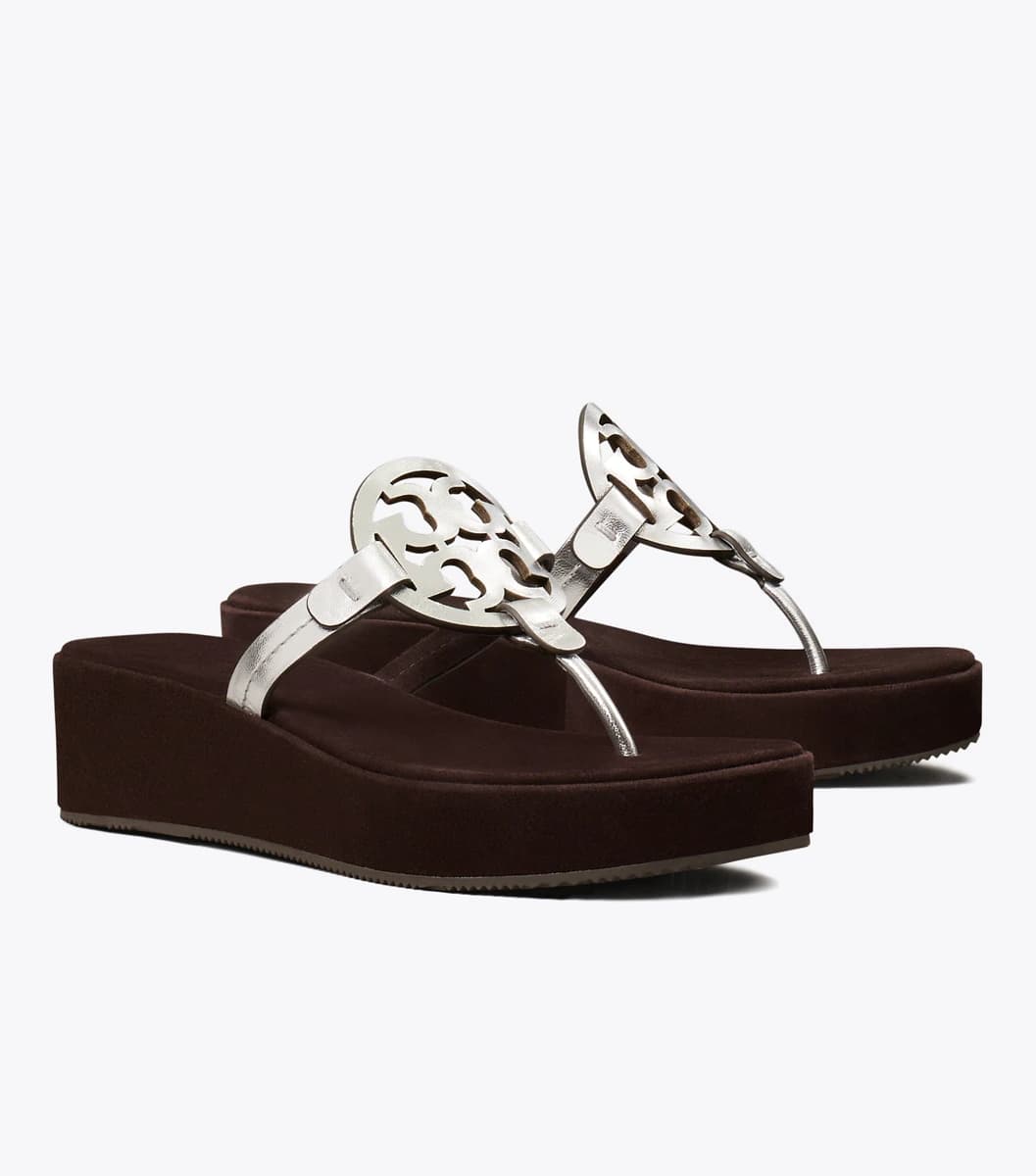 Miller Wedge in SILVER / COCOA