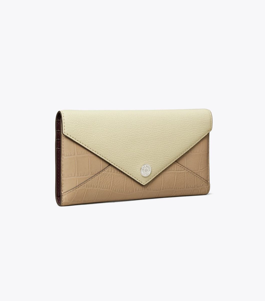 Long Colorblock Envelope Wallet in Soft Custard Multi
