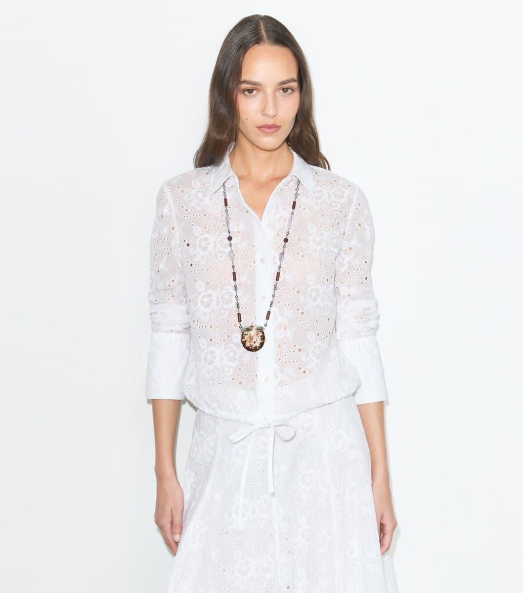 Cotton Eyelet Blouse angle 2