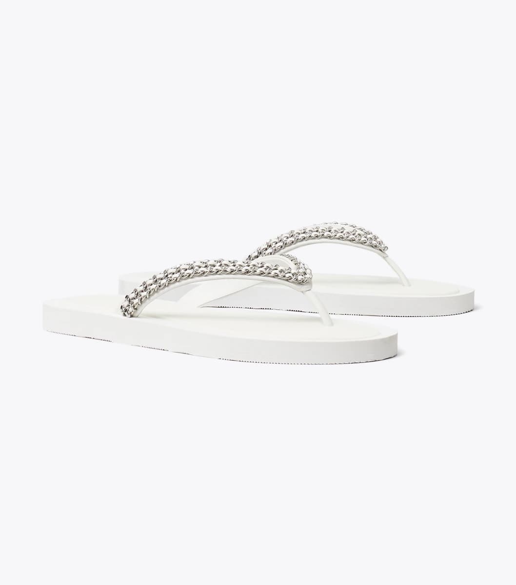 Kira Chain Flip-Flop in WHITE