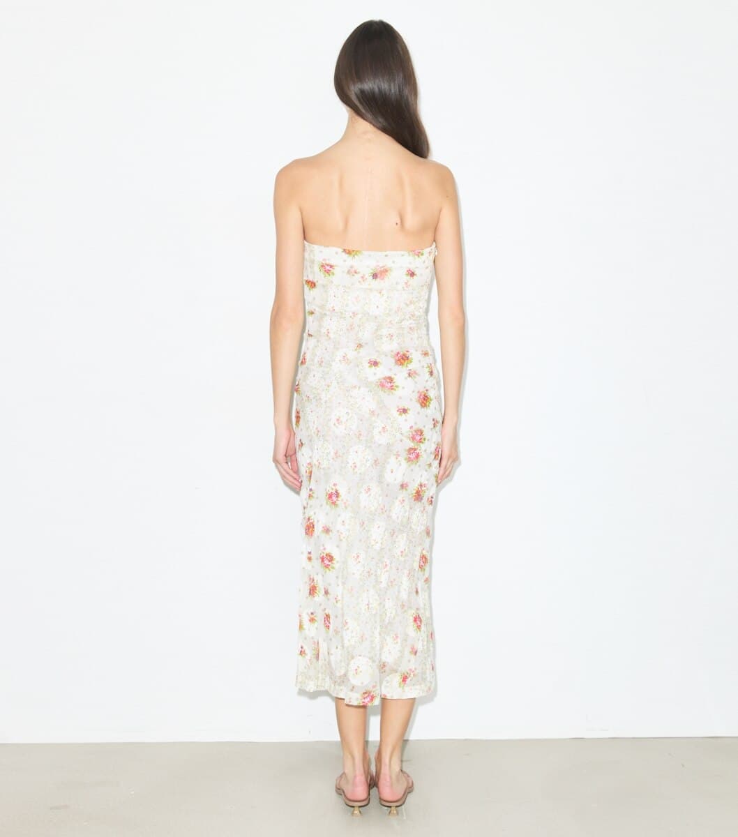 Strapless Cotton Jacquard Dress angle 3