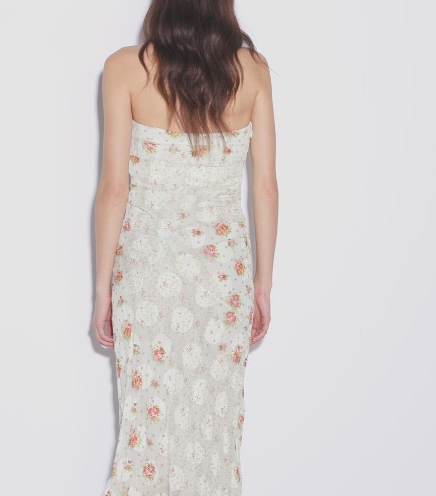 Strapless Cotton Jacquard Dress angle 4