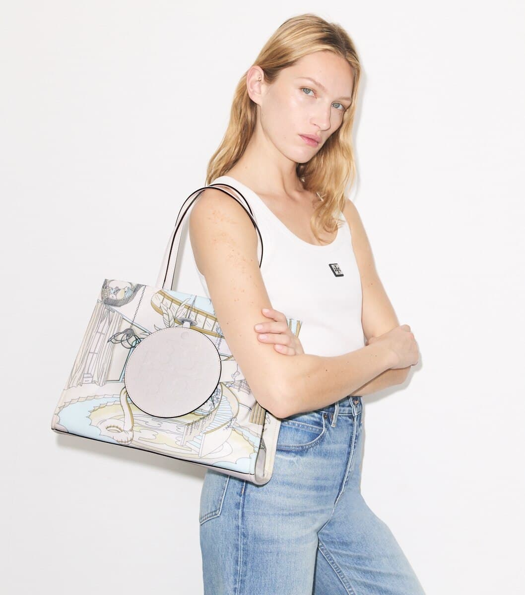 Small Ella Printed Tote angle 2