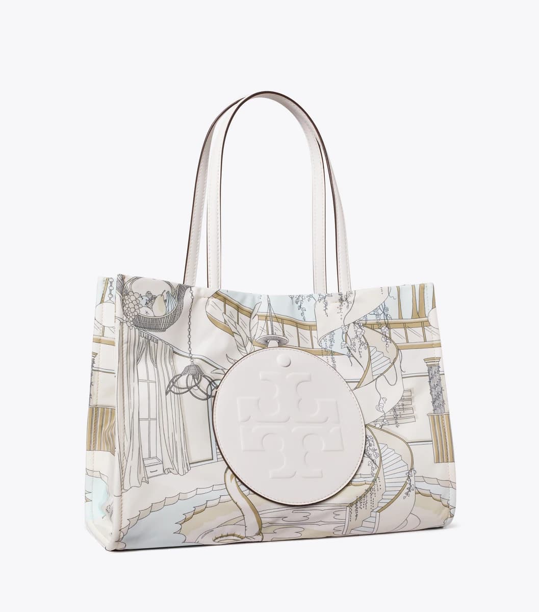 Small Ella Printed Tote in The Pool Beige