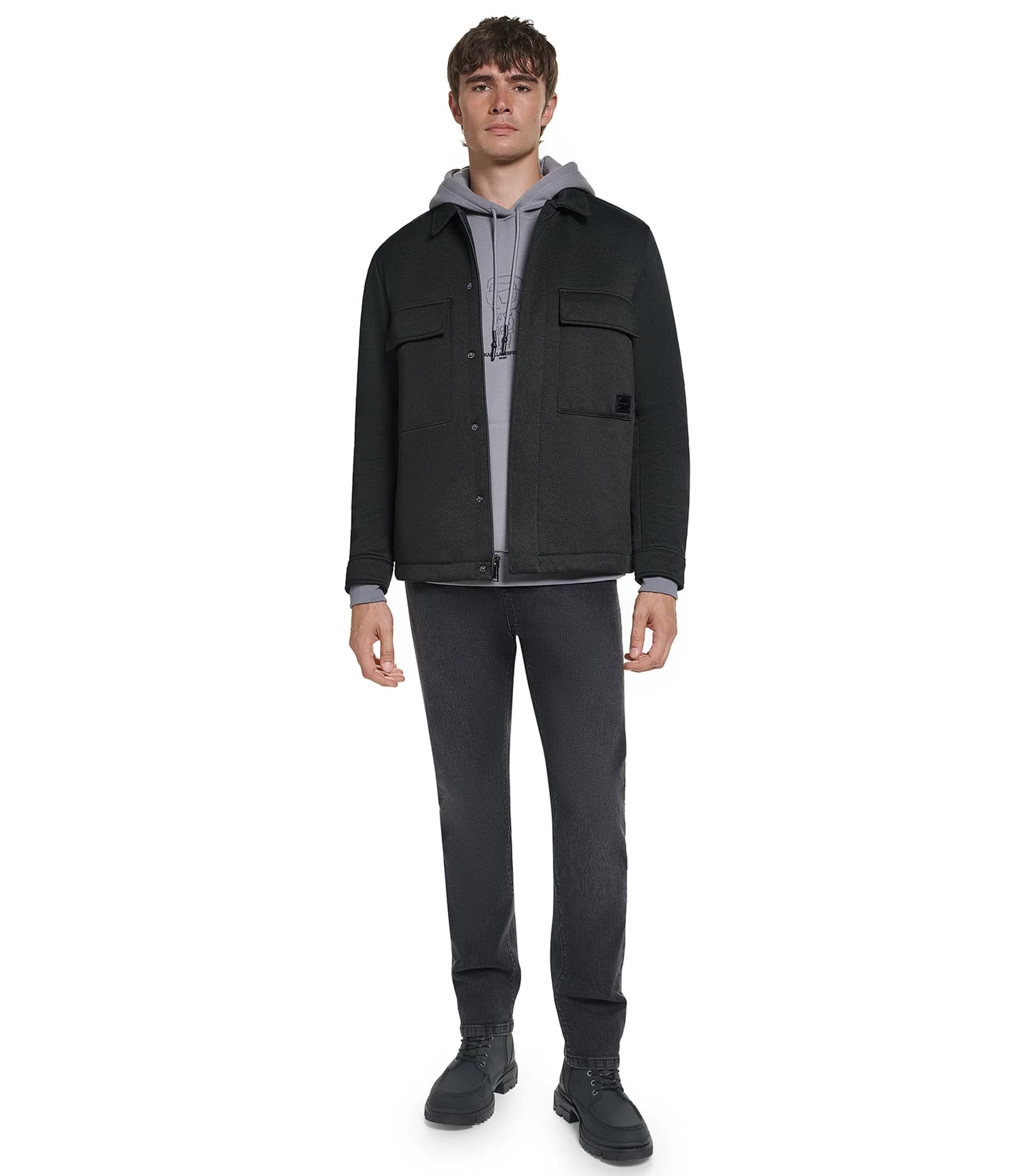 UTILITY SHIRT JACKET in Black