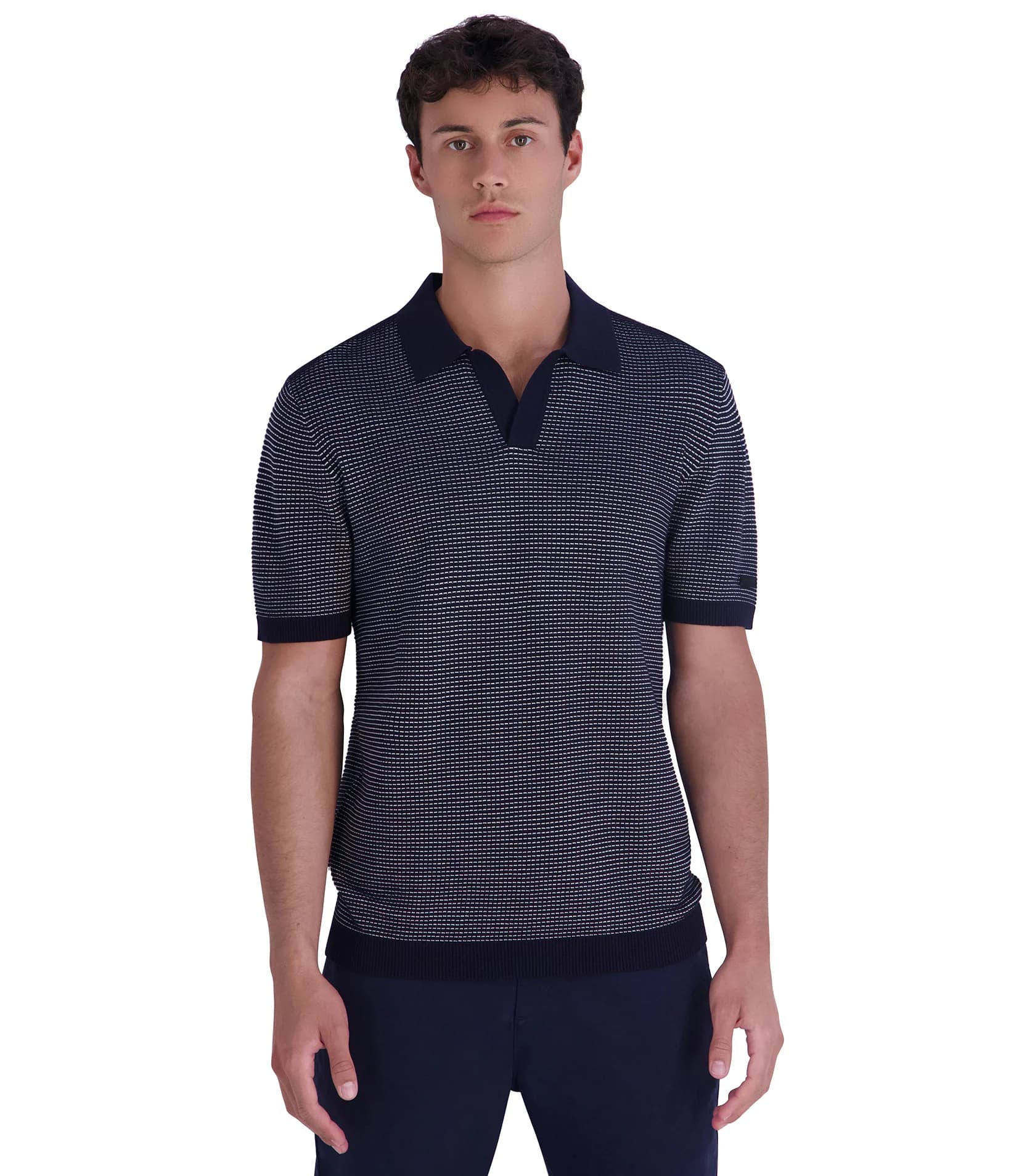 TEXTURED JOHNNY COLLAR POLO
